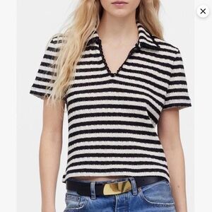 NWT Madewell Crochet Knit V Neck Sweater Tee/Top